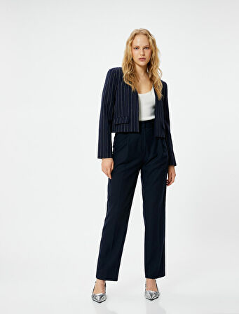 Blazer Ceket Kapaklı Cepli Standart Kesim