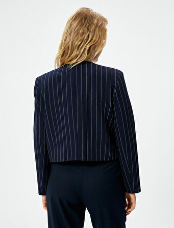 Blazer Ceket Kapaklı Cepli Standart Kesim