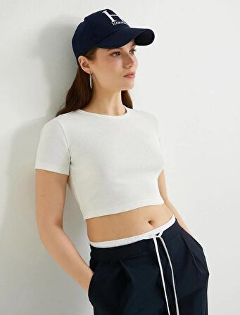 4SAK50234EK Koton Kadın T-shirt BEYAZ