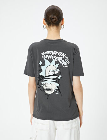 Rick and Morty Tişört Lisanslı Arkası Baskılı Kısa Kollu
