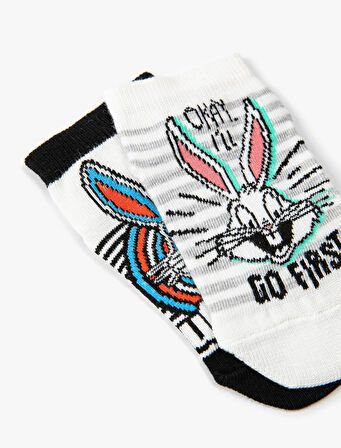 2'li Bugs Bunny Baskılı Çorap Seti Lisanslı