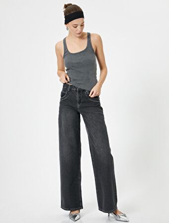 Fitilli Atlet U Yaka Kalın Askılı Slim Fit Pamuklu