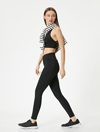 Spor Tayt Asimetrik Kesim Dikiş Detaylı Slim Fit