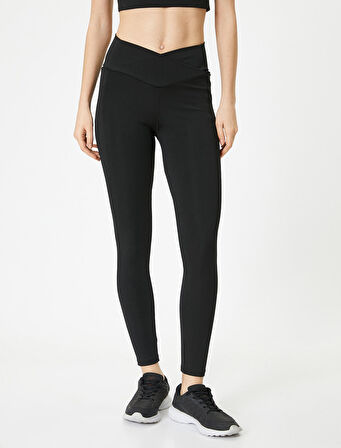 Spor Tayt Asimetrik Kesim Dikiş Detaylı Slim Fit