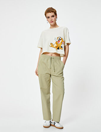 Kanvas Pantolon Pamuklu Rahat Kalıp Beli Bağlamalı