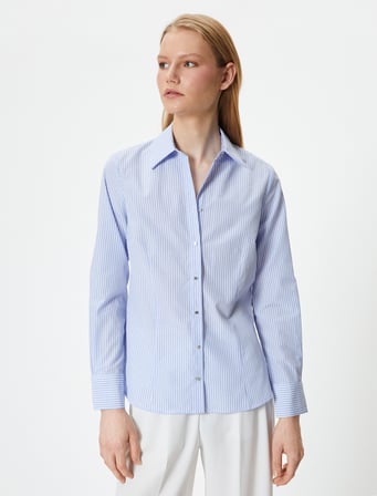 Slim Fit Gömlek Düğmeli Uzun Kollu