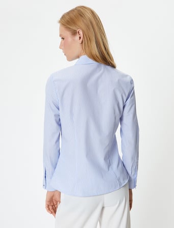 Slim Fit Gömlek Düğmeli Uzun Kollu