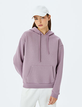 Kanguru Cepli Kapüşonlu Oversize Basic Sweatshirt