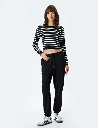 5WAK30003EK Koton Kadın Eşofman Alt SİYAH