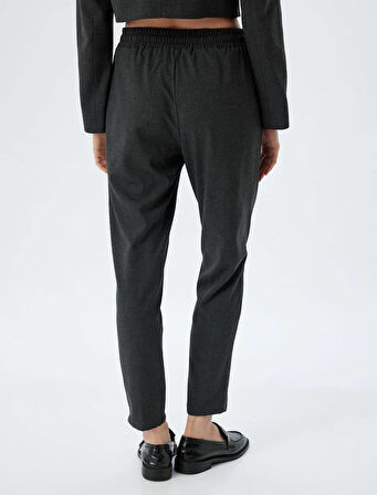 5WAK40005UW Koton Kadın Kanvas Pantolon GRİ