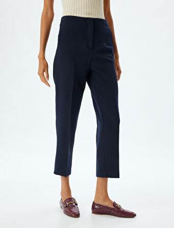 Yüksek Bel Cepli Slim Fit Cigarette Pantolon