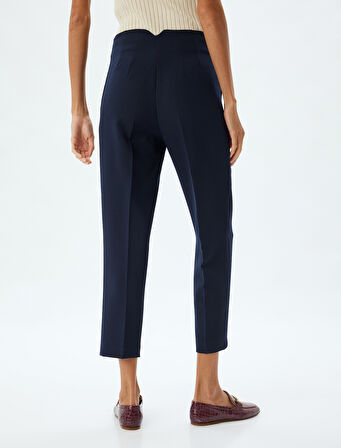 Yüksek Bel Cepli Slim Fit Cigarette Pantolon