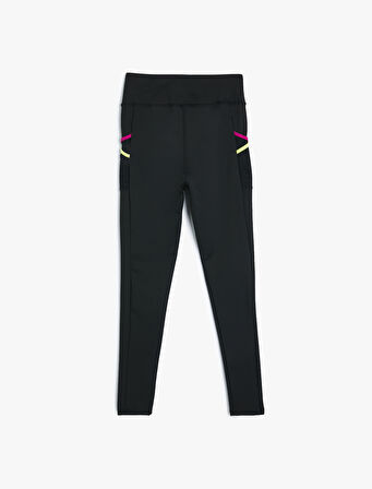 Spor Tayt Yüksek Bel Biyeli Skinny Fit İnterlok