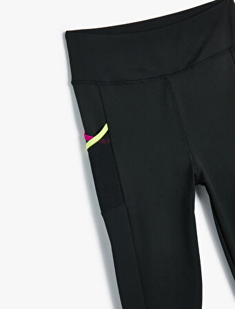 Spor Tayt Yüksek Bel Biyeli Skinny Fit İnterlok