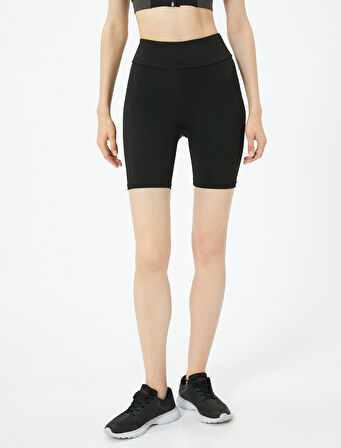 Biker Tayt Yüksek Bel Slim Fit İnterlok