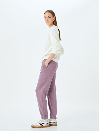 Yüksek Bel Bağcıklı Cepli Jogger Eşofman Altı