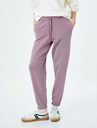 Yüksek Bel Bağcıklı Cepli Jogger Eşofman Altı