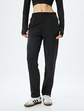 Yüksek Bel Eşofman Altı Beli Lastikli Cepli İnterlok