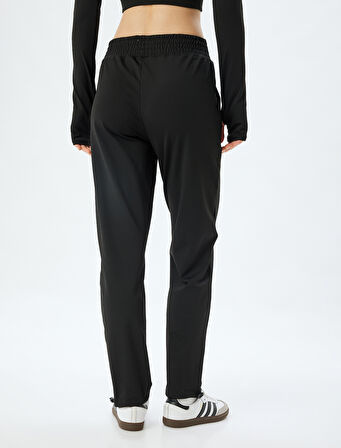 Yüksek Bel Eşofman Altı Beli Lastikli Cepli İnterlok