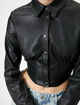 5WAK60004EW Koton Kadın Gömlek SİYAH