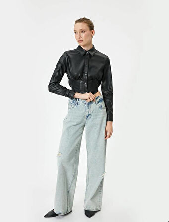 5WAK60004EW Koton Kadın Gömlek SİYAH