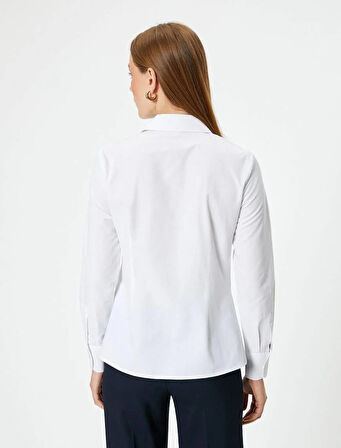 5WAK60021UW Koton Kadın Gömlek KIRIK BEYAZ