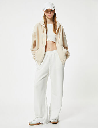 Kapüşonlu Fermuarlı Oversize Sweatshirt Kanguru Cepli