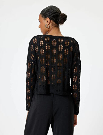 5WAL10043IK Koton Kadın T-shirt SİYAH