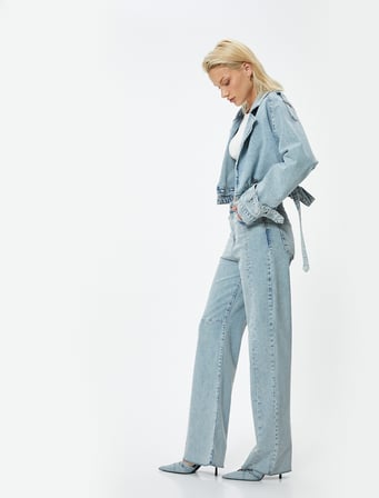 Yüksek Bel Düz Uzun Paça Kot Pantolon - Nora Longer Straight Jeans
