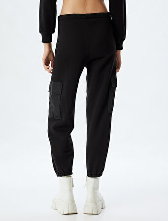 Kargo Jogger Eşofman Altı Cep Detaylı Beli Bağcıklı Şardonlu