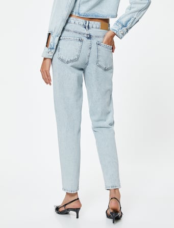 Yüksek Bel Kot Pantolon Crop Düz Paça - Mom Jean