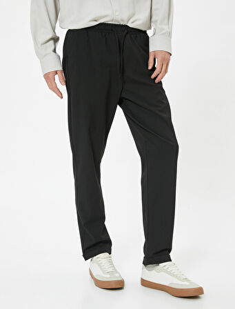 Chino Pantolon Slim Fit Beli Bağcıklı Katlamalı Paça Cep Detaylı