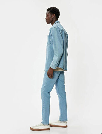 5WAM40004ND Koton Erkek Jean Pantolon AÇIK İNDİGO