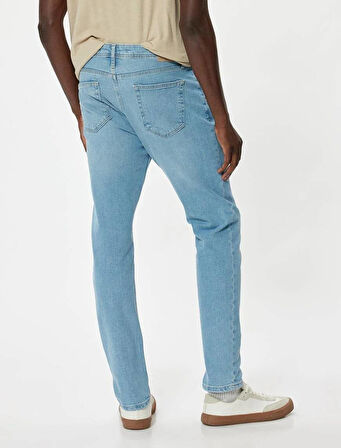 5WAM40004ND Koton Erkek Jean Pantolon AÇIK İNDİGO