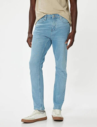 5WAM40004ND Koton Erkek Jean Pantolon AÇIK İNDİGO