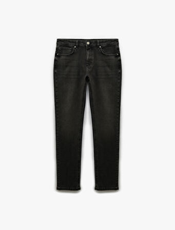 Normal Bel Pamuklu Cep Detaylı Slim Fit Jean Pantolon - Brad Jean