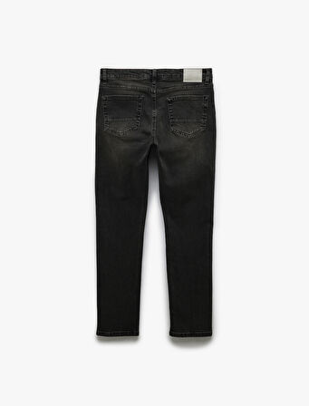 Normal Bel Pamuklu Cep Detaylı Slim Fit Jean Pantolon - Brad Jean