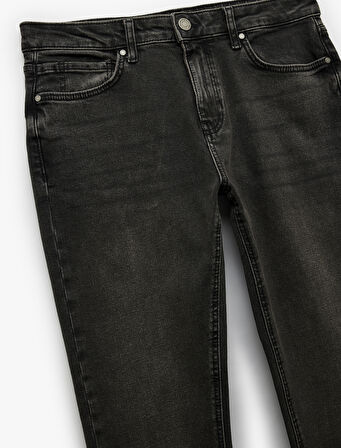 Normal Bel Pamuklu Cep Detaylı Slim Fit Jean Pantolon - Brad Jean