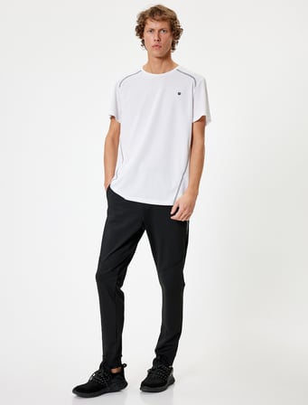 Slogan Baskılı Cep Detaylı Jogger Spor Eşofman Altı