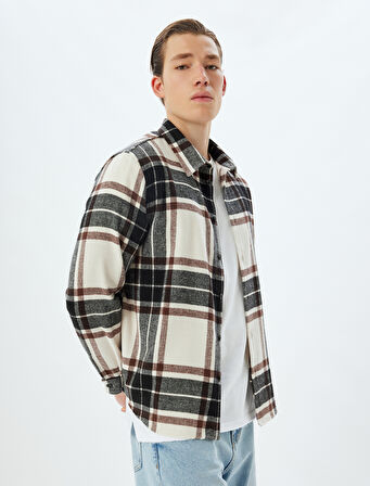 Oduncu Gömleği Uzun Kollu Düğmeli Pamuk Karışımlı