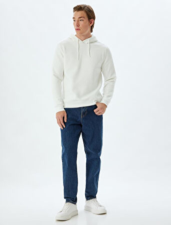 Kapşonlu Sweatshirt Basic Pamuk Karışımlı