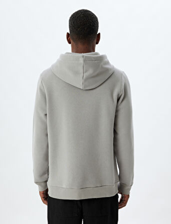 Şardonlu Pamuklu Basic Kapşonlu Sweatshirt