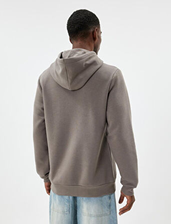 Kapşonlu Sweatshirt Basic Pamuk Karışımlı