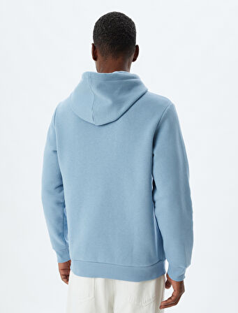 Şardonlu Pamuk Karışımlı Basic Kapşonlu Sweatshirt