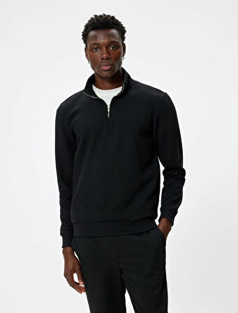 5WAM70041MK Koton Erkek Sweat SİYAH