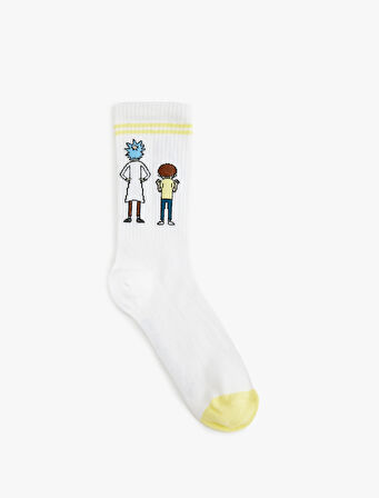 Rick and Morty Soket Çorap Lisanslı Çizgi Detaylı Pamuk Karışımlı