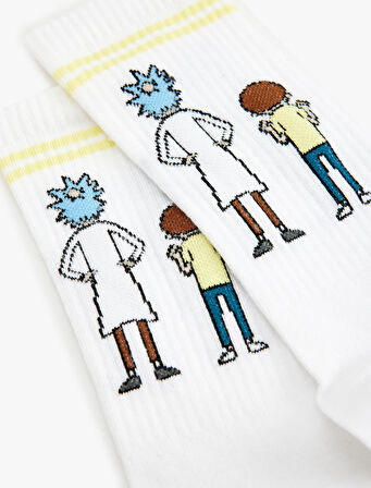 Rick and Morty Soket Çorap Lisanslı Çizgi Detaylı Pamuk Karışımlı