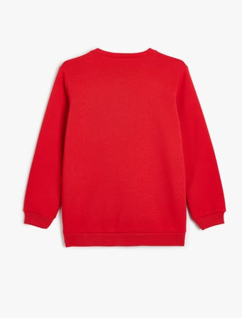 Sweatshirt Cumhuriyet Kabartma Baskılı Kısa Kollu Bisiklet Yaka
