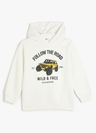 Koton Baskılı Erkek Çocuk  Ekru Sweatshırt 5WKB10031TK