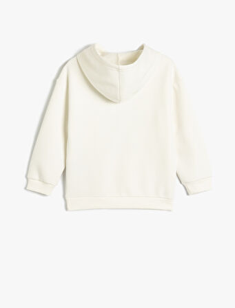 Kapşonlu Sweatshirt Los Angeles Baskılı Şardonlu